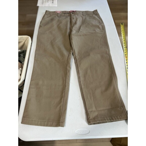 Coleman Men Bonded Fleece Lined Tear Resistant Canvas Utility Pants 40x30 Greige - Picture 1 of 15